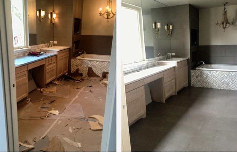 Före och efter — badrum efter renovering