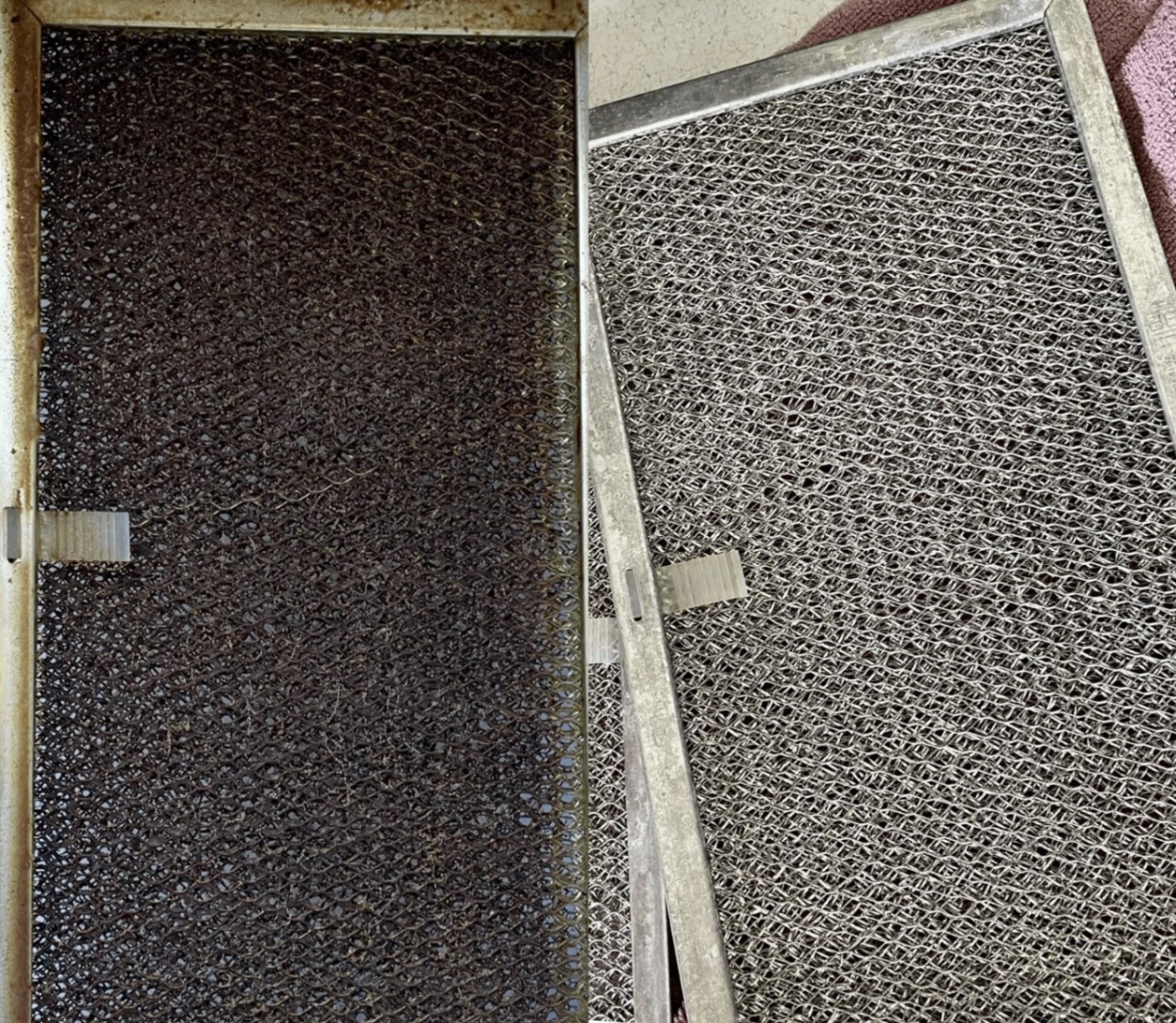 Före och efter — fläktfilter