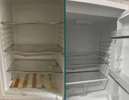 Före och efter — kylskåp